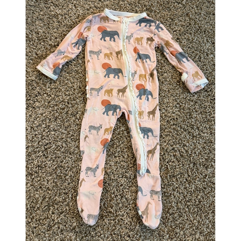 Kic Kee One Piece Pink Safari Animal Pattern 6-9 Months